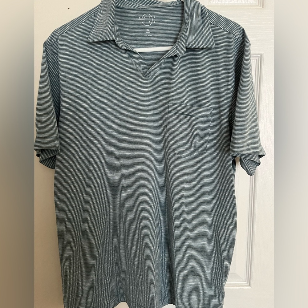 Even Tide Blue Striped Short Sleeve Shirt
